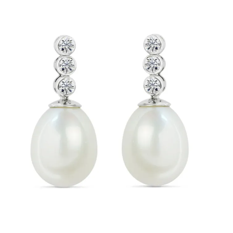 Pendientes Perla y Diamantes Novia Serenidad 0.50