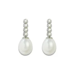 Pendientes Perla y Diamantes Novia Serenidad 0.33