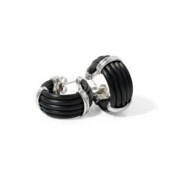 Pendientes Plata Caucho Boveda