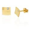 Pendientes Rombo Diamante Oro Amarillo Always