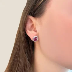 Pendientes Rubi Sunrise Oval 6.50Ct Oro Blanco