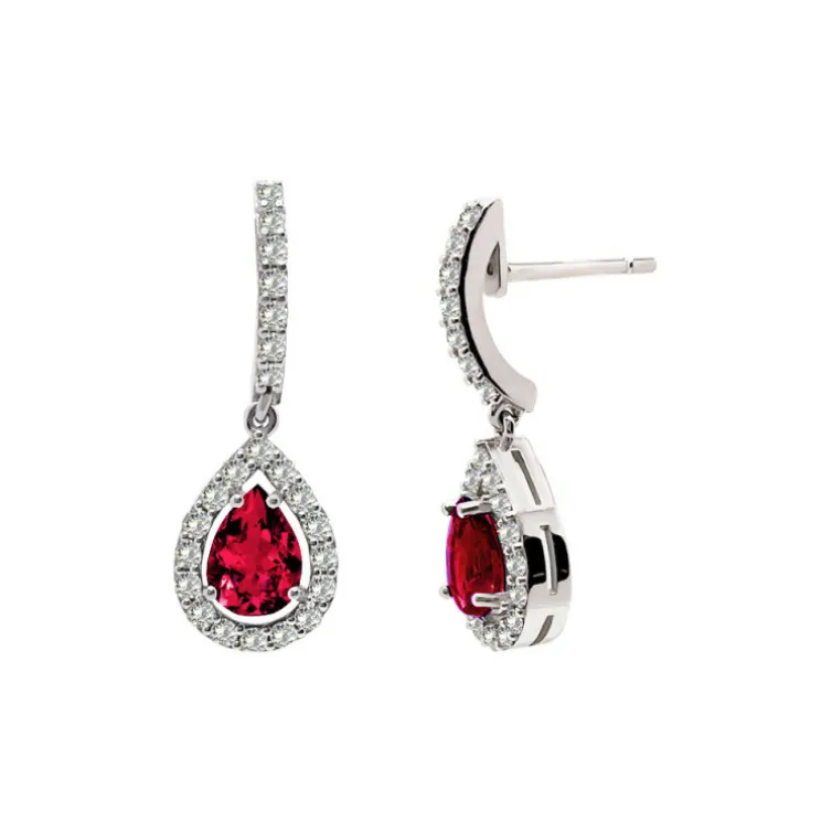 Pendientes Rubi Sunset Drop 1.30Ct Oro Blanco
