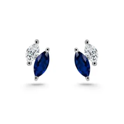 Pendientes Trepadores Marquise Diamantes y Zafiros