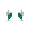 Pendientes Trepadores Marquise Diamantes y Esmeraldas Oro Amarillo
