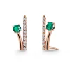 Pendientes Trepadores Rama Diamantes y Esmeraldas 0.40 Oro Rosa