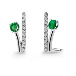 Pendientes Trepadores Rama Diamantes y Esmeraldas 0.40
