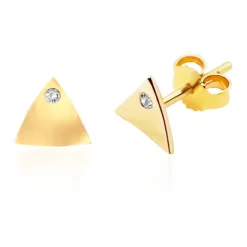 Pendientes Triángulo Diamante Oro Amarillo Always