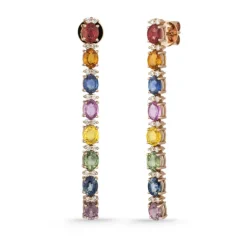 Pendientes Zafiros Colores Oro Rosa Rainbow