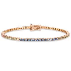 Pulsera Zafiros Colores Oro Rosa Rainbow 2.60Ct