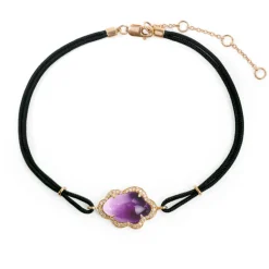 Pulsera Amatista Y Diamantes Nube New Wave
