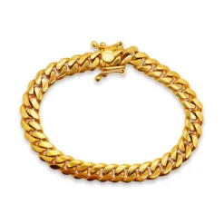 Pulsera Cubana 20cm Oro Amarillo Maciza 18K 7mm
