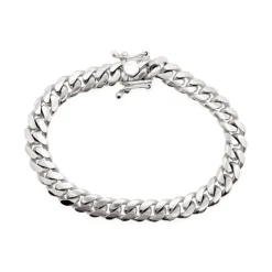 Pulsera Cubana 20cm Plata de Ley Maciza 925 7mm