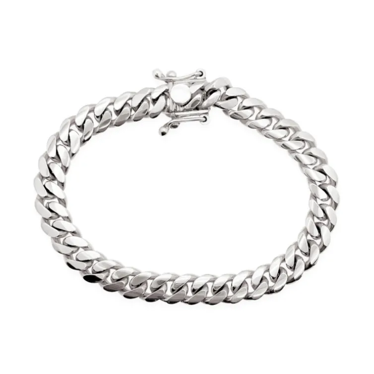 Pulsera Cubana 20cm Plata de Ley Maciza 925 7mm