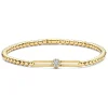 Pulsera de Oro Elástica y Barra con Rosetón de Diamantes Colette