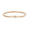 Pulsera de Oro y Diamantes Elástica con Barra y Rosetón Colette