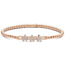 Pulsera de Oro y Diamantes Elástica Tres Estrellas Colette