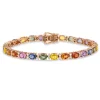 Pulsera Diamantes Y Zafiros Colores Oro Rosa Rainbow