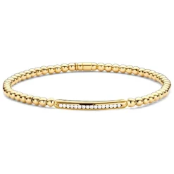 Pulsera Elástica de Diamantes y Oro Elástica Barra Sencilla Colette