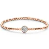 Pulsera Elástica de Oro y Rosetón Central de Diamantes Colette