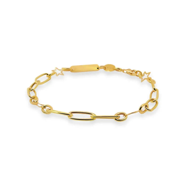 Pulsera Esclava Mujer Oro Amarillo Estrella