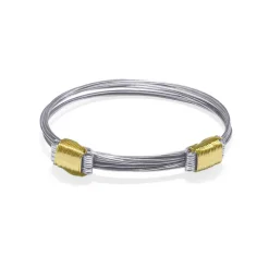 Pulsera Plata Oro Amarillo Nudo Corredera 8 Hilos