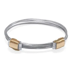 Pulsera Plata Oro Rosa Nudo Corredera 8 Hilos