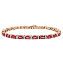 Pulsera rubís y diamantes Riviere Royal Oro Rosa