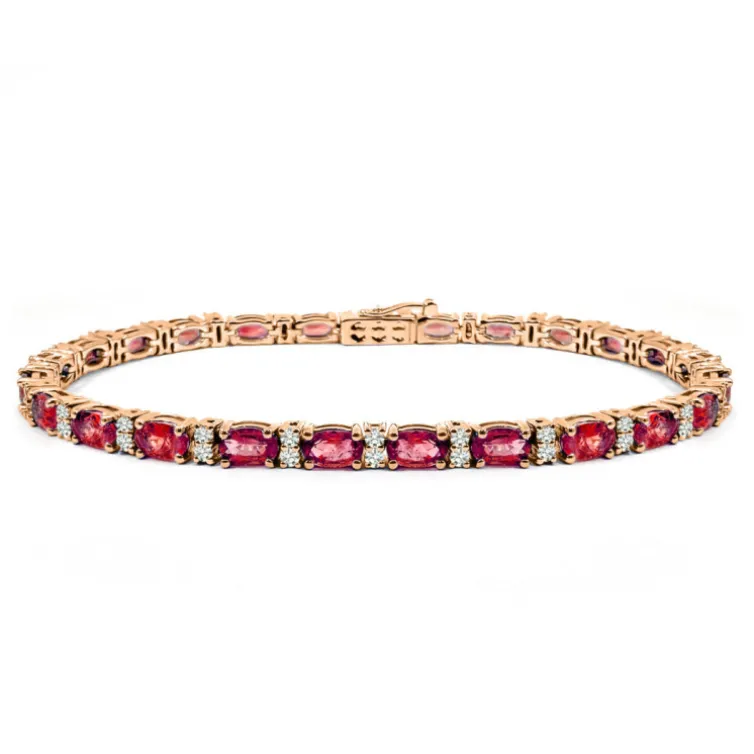 Pulsera rubís y diamantes Riviere Royal Oro Rosa