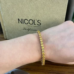 Pulsera Zafiros Amarillo 9.50Ct Oro Rosa Rainbow