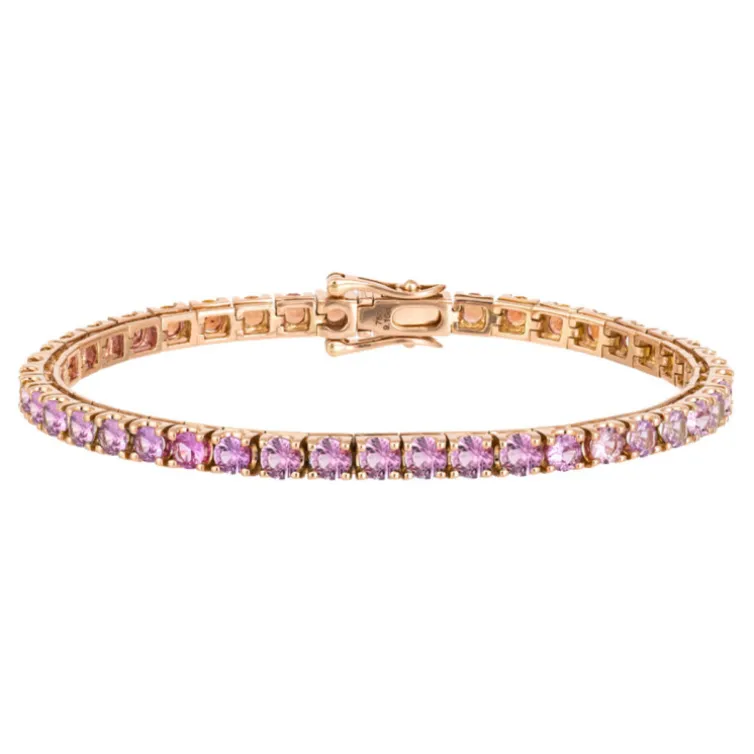 Pulsera Zafiros Rosa 9.50Ct Oro Rosa Rainbow
