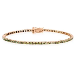 Pulsera Zafiros Verde Claro 2.45Ct Oro Rosa Rainbow